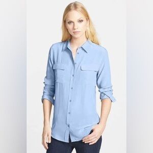 Equipment signature silk blouse light blue